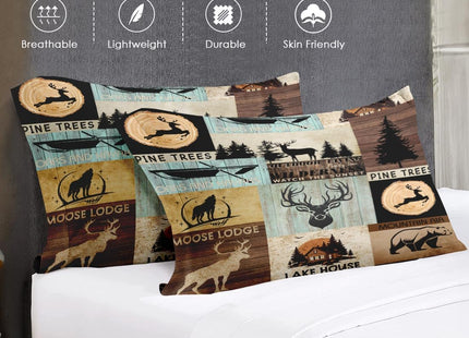 WeCozy Queen Comforter Set with Sheets, 7 Pieces Deer Bear Bedding