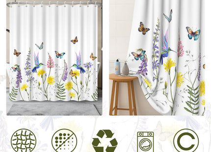 Xiazhilaio Hummingbird Shower Curtain with Hooks 71x74 Inch