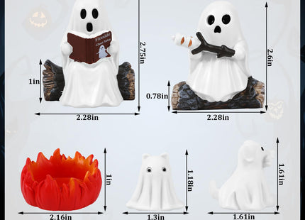 JULEASEL Glow in the Dark Ghost Storytelling Campfire Set, Halloween Decor