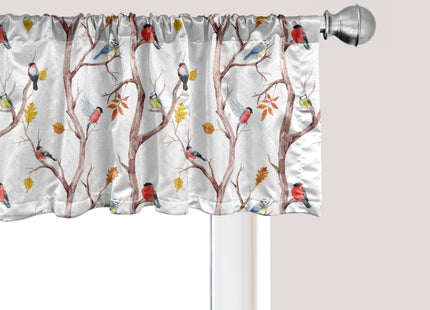 Ambesonne Forest Window Valance Pack of 2, Doodle Woodland Creatures as Honey Bear Rabbit Fox and Raccoon in Nature Habitat, Rod Pocket Curtain Valances for Kitchen Bedroom, 54" X 12", Pale Brown