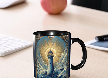 sagacitrix Lighthouse Coffee Mug 11 OZ Cute Tea Cup Funny Coffee Cups for Women Microwave Safe