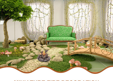 Angoily Miniature Campfire, Resin Dollhouse Fire Decor for Dioramas
