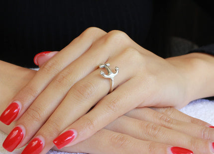 CloseoutWarehouse 925 Sterling Silver Anchor Ring Size 13
