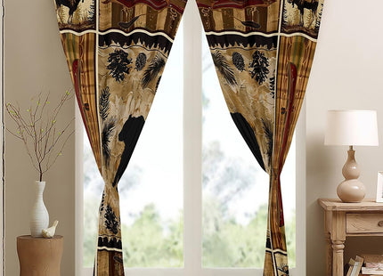 Feelyou Black Bear Curtains Rustic Cabin Decor Window Drapes Treatments for Kids Boys Girls Forest Animals Window Drapes Elk Wildlife Hunting Window Treatments, 52W X 84L,2 Panels