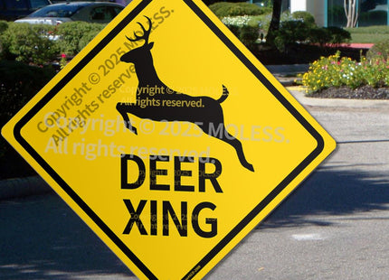 MOLESS 12x12″ Deer Crossing Sign, Deer Xing Road Sign Decor, 2308