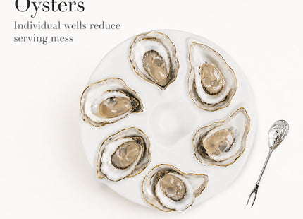 Mud Pie Oyster Plat Server Set,10 1/2"