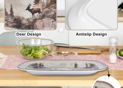 2 Pack Extra Large 17.5 Inch Deer Serving Trays,Reusable Melamine Platters