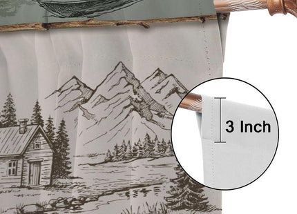 Retro Rusticd Curtains,Lodge Bear Moose Deer Country Style Farmhouse Thermal Insulated Drapes Darkening Window Curtain for Girls Boy Bedroom Living Room 42x45 Inch