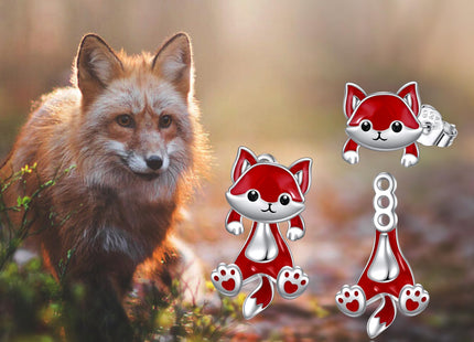 VONALA Sterling Silver Fox Stud Earrings - Fox Lover Gifts for Christmas