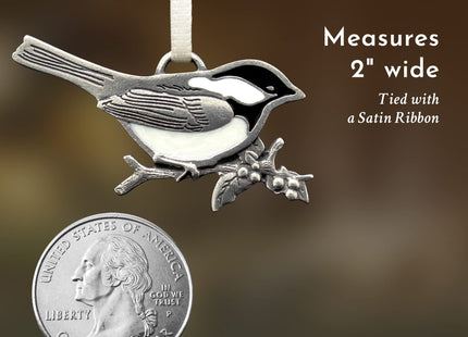 Danforth Chickadee Christmas Bird Ornament | Pewter Handcrafted in USA