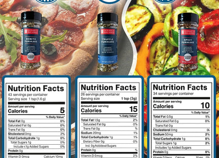 Ocean’s Balance Complete Seasoning Collection – Gourmet Seaweed Seasonings with Spicy, Truffle, Bonito, Four Flake Blend, Dulse Granules & Kelp Granules, Vegan Umami-Rich Low Sodium,