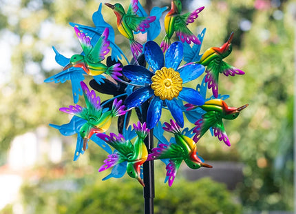 Viveta Outdoor Wind Spinners, Hummingbird Garden Windmill