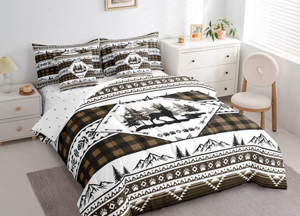 Feelyou Deer Twin Comforter Set with Sheets for Kids Boys Girls Deer Hunting 7 Pieces Bedding Set Rustic Cabin Lodge Country Bed in a Bag Farmhouse Western Room Decor Southwestern
