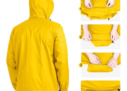 Outdoor Ventures Men's Rain Jacket Waterproof Lightweight Packable Rain Shell Raincoat with Hood for Golf Hiking Travel