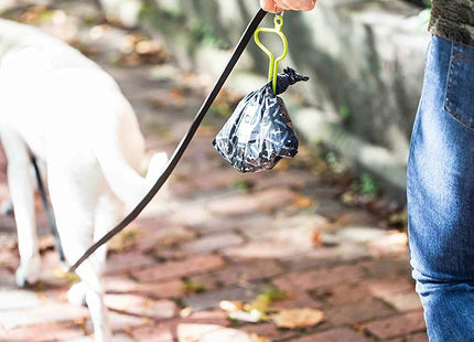 The dooloop Hands Free Dog Poop Holder - Carry Pet Waste Bag with Attachable Leash Accessory for Dog Walking. Now made with Recycled/Recyclable Plastic. Maine, USA (Blue)
