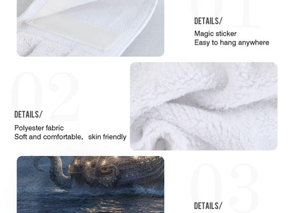 Ocean Sea Hanging Kitchen Towels Sailing Pirate Octopus Tentacles Bathroom Hand Tie Towel Fast Drying Dish Tea Towels for Bath Tabletop Gym Home Decor Set of 2