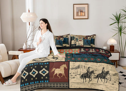 Erosebridal 7 Pieces Western Cowboy Bedding Set Twin Size