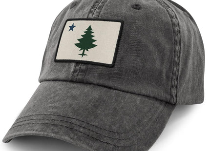 Vintage Maine Flag Washed Dad Hat Charcoal