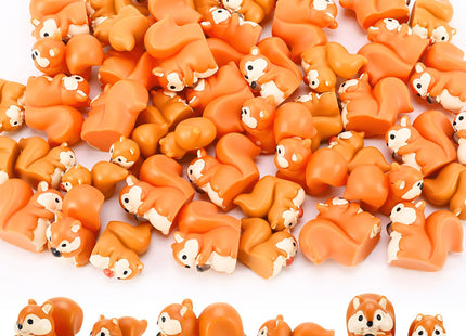 GGSTDDUP 50 Pcs Mini Resin Squirrel Tiny Squirrel Mini Animal Figurines