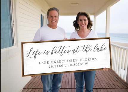 Personalized Life Is Better at the Lake Canvas Wall Art Custom Lake House