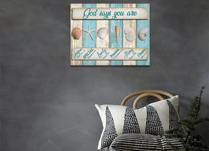 Tijuboni Ocean Nautical Wall Art Coastal Seashell Decor 12"x16"