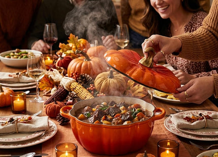 QuliMetal Pumpkin Dutch Oven Set of 2, 4QT and 2QT Pumpkin Pots for Cooking