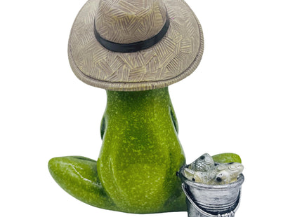 Frog Fishing Figurine, Summer Garden Statues, Home Bookshelf Desktop Statue