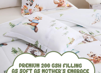 Yibeizi Camper Animal Print Comforter Set Twin Woodland Bedding