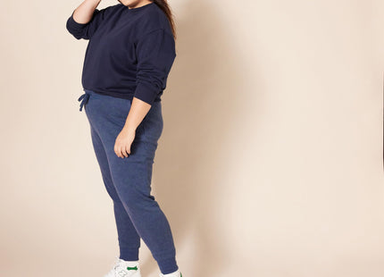 Amazon Essentials Women's Jogger Sweatpant Pants, -navy heather, Large