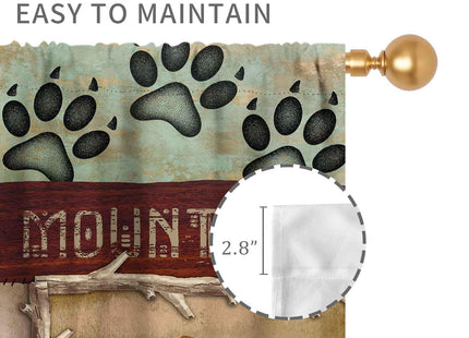 Retro Rustic Curtains, Vintage Bear Deer Farmhouse Forest Cabin Lodge Woodland Adventure Cottage Country Blackout Window Curtains Drapes for Bedroom Living Room Kitchen 2 Panels Set, 42"x54" Inch