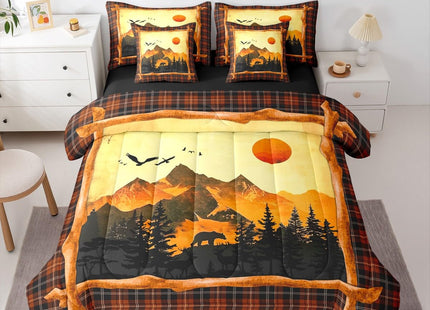 Feelyou Bear Deer Wild Comforter Set Twin Size Kids Boys Girls Bed in a Bag