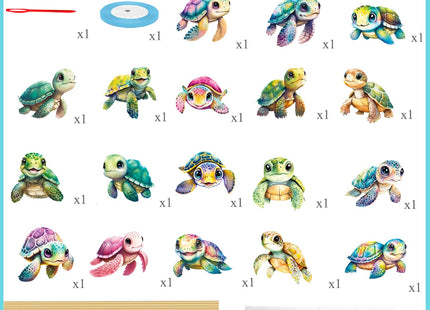 Sea Turtle Party Decorations 18 Piece Turtle Birthday Centerpiece Sticks Double-Sided Turtle Theme Party Table Decor Sea Turtle Table Toppers for Ocean Under the Sea Baby Shower Supplies