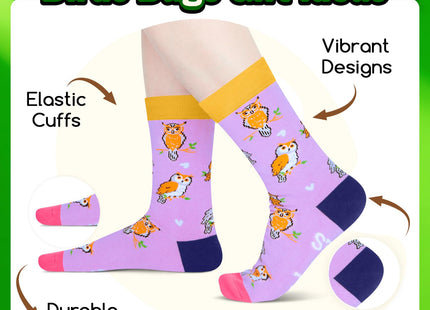 HAPPYPOP Owl Gifts for Women - Owl Socks for Bird Lovers Teen Girls Purple