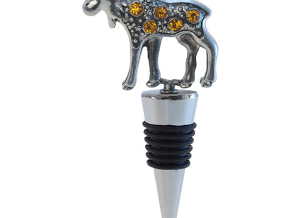 Cheers Moose Metal Wine Stopper - Reusable Wine Tools and Accessories Bottle Stopper, Wildlife Wine Bottle Stopper, Airtight Leakproof Wine Topper Sealer Cork Plug, Decorative Wine Bottle Stopper Gift