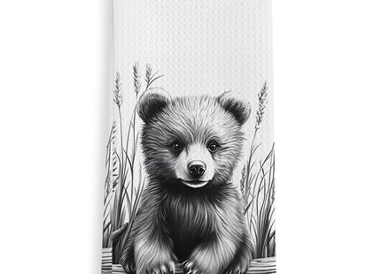 GWFSJYU Black Bear Gifts Hand Kitchen Towel, Bear Bathroom Decor, Rustic Bears Dish Tea Towels for Kitchen, Bears Decorative Hand Towels for Bathroom Cabin, 16x24 Inch