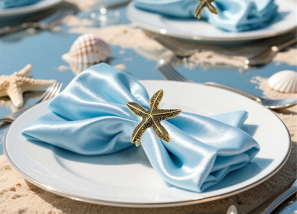 Davifina Starfish Napkin Rings Set of 6 for Coastal Beach Party Table Decor