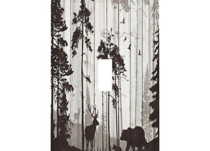 Wpshijia Light Switch Cover Rustic Deer Hunting Forest Woodland 1 Gang Wall Plate Cover Country Single Toggle Outlet Covers Decorative Switchplate Electrical Faceplate for Farmhouse Home Decor