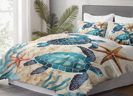 WeCozy Full Comforter Set, 3 Pieces Blue Ocean Bedding Set