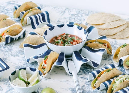Prepara 6-Inch Taco Party Bowl, Coastal Stripe