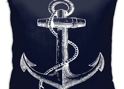 VARUN Throw Pillow Covers White Nautical Anchor Navy Blue Background Square Pillowcase for Home Decor Sofa Car Bedroom Pillow case 18x18inch