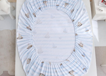 Ocharo Sailboat Bed Sheet Set Full Size for Kids,Blue Nautical Theme