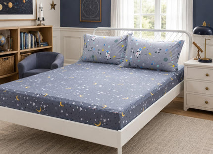 Brandream Kids Bedding Set Queen Size Sheets Cotton Boys Nautical Sharks Ocean Bed Sheet Set Deep Pocket 18 Inch (1 Top Sheet + 1 Fitted Sheet + 2 Pillow Shams)