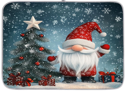 Christmas Dish Drying Mat for Kitchen Counter, Gnome Pine Tree Drying Mats Super Absorbent Microfiber Dishs Pad Coffee Bar Mat Extra Large 18 X 24 Inch