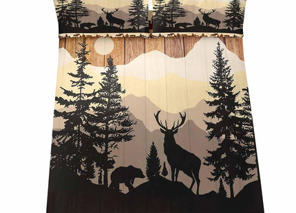 LUVIVIHOME 4PCS Black Bear Deer Sheets Set, Full Bed Sheets, Deer Bedding, Moose Elk Forest Animal Hunting Lodge Rustic Cabin Farmhouse Bedding Set, 1 Fitted Sheet & 1 Flat Sheet with 2 Pillowcases