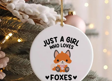 Fox Ornaments for Christmas Tree - Ceramic Fox Gifts for Women