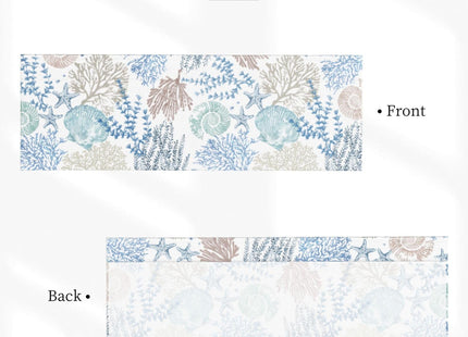 Kapok Quadrant Coastal Valance for Windows - Blue Ocean Coral Valance Curtain 54"x18" Short Curtain Window Treatment for Kitchen Living Room Bathroom Bedroom
