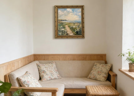 Gold Framed Coastal Landscape Canvas Wall Art, 9x11 inch