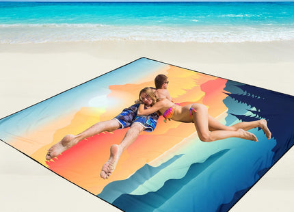 WIWIGO Beach Blanket Mat Waterproof Sandproof for 2-8 Adults Quick Drying