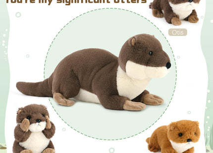 MaoGoLan 4pc River Otter Stuffed Animal with 3 Babies Inside-24in Giant Lifelike Soft Otter Plush Toys-Cuddly Wildlife Stuffed Animal for Kids