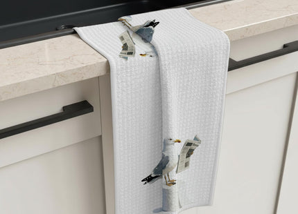 BNHJKFQZ Reading Seagull Bathroom Hand Towel Decorative,Funny Coastal Beach Seagull Hand Towels Drying Cloth for Kids Toddler Bathroom Decor, Beach Kitchen Towels, 16x24 Inch